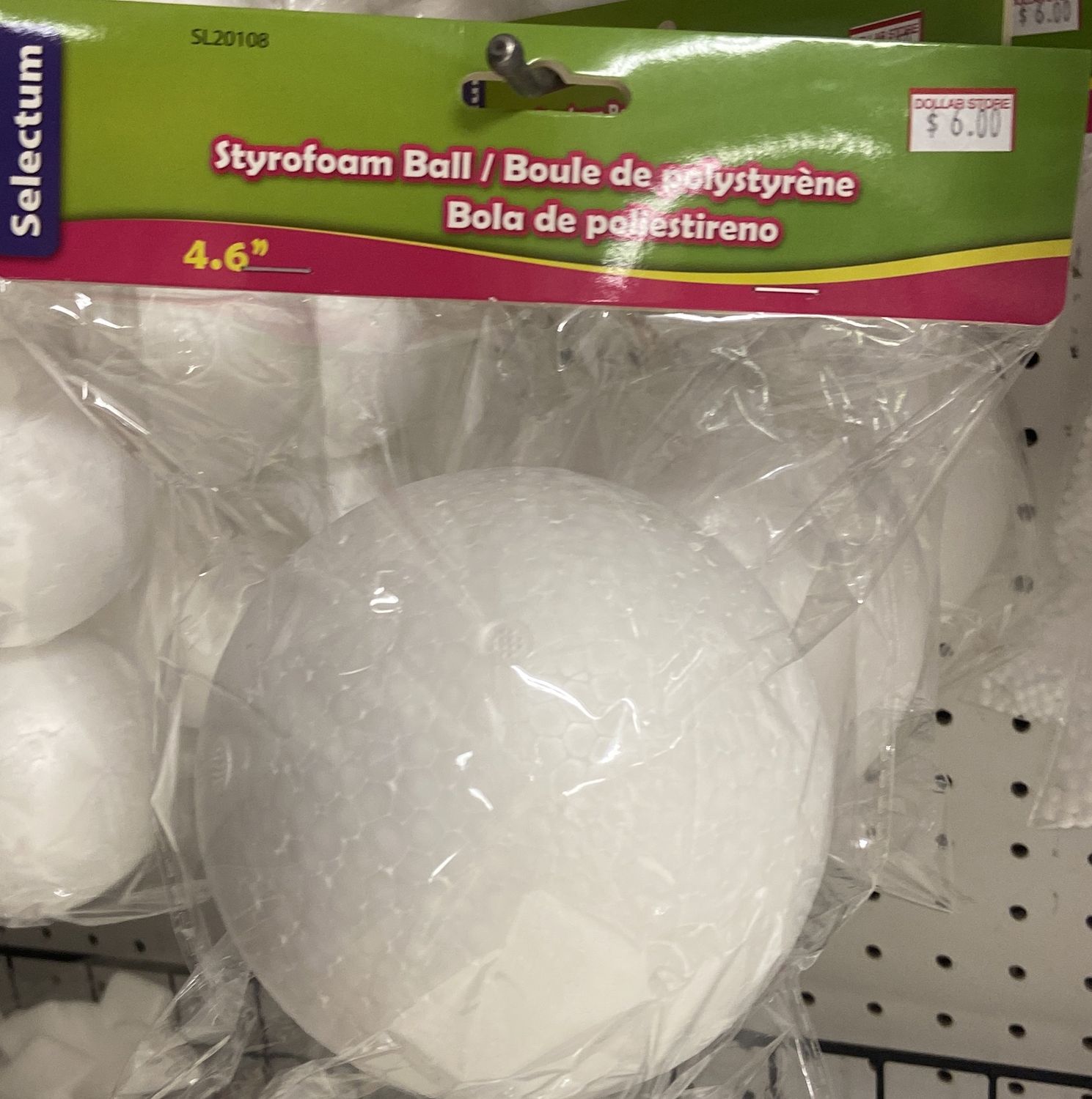 Selectum: 1x 4.6&quot; Styrofoam Ball