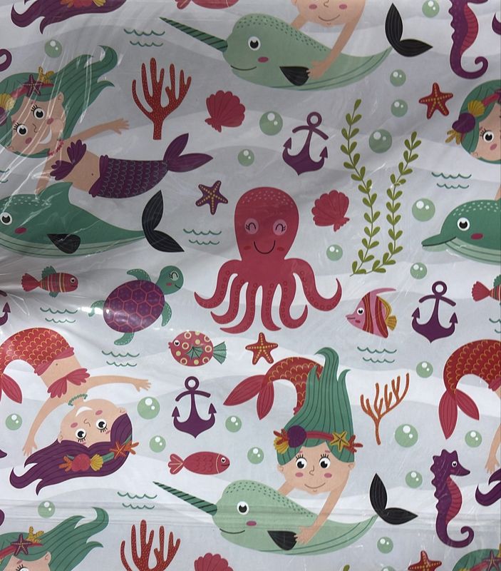 Mermaid print large gift wrap