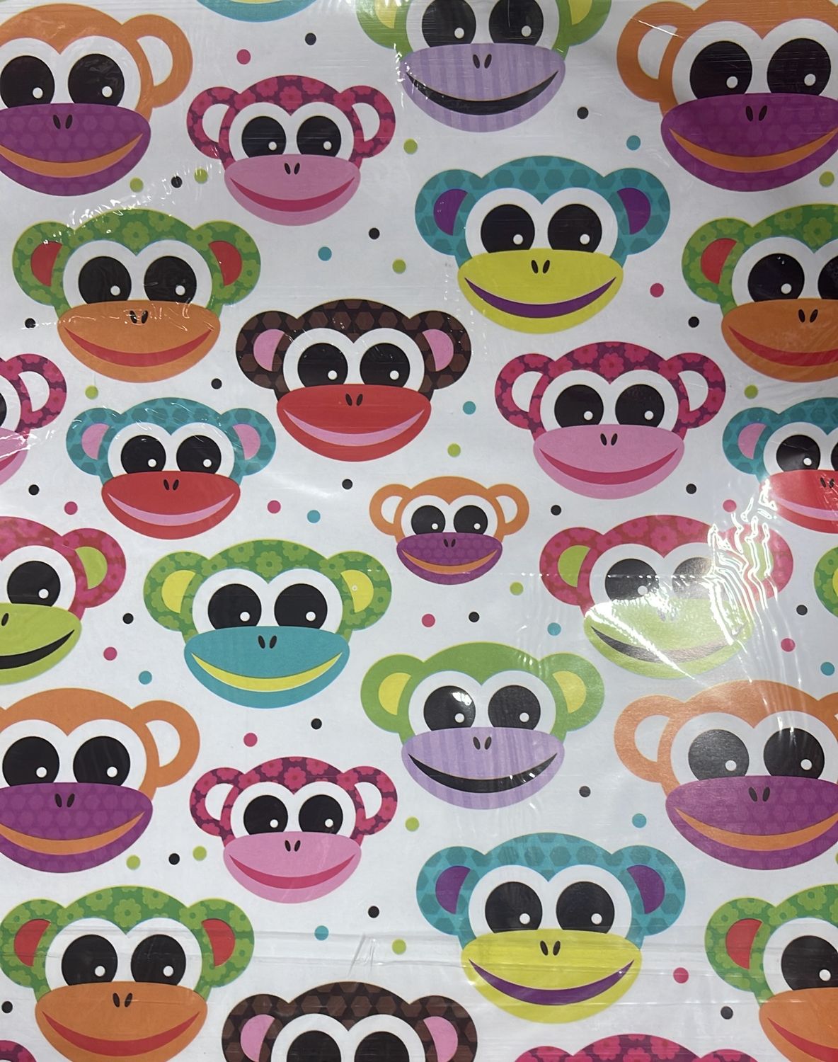 Monkey face print large gift wrap