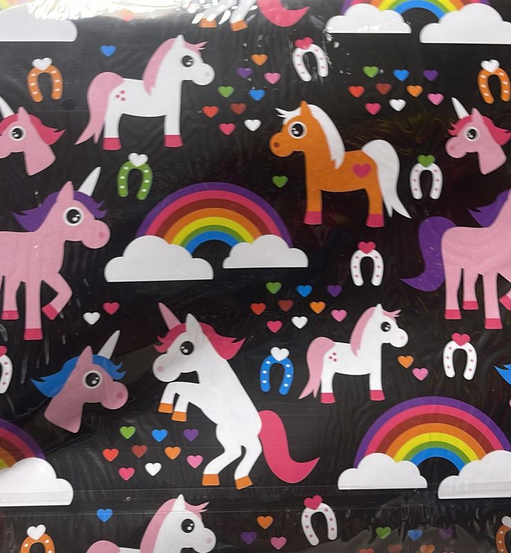 Unicorn print large gift wrap