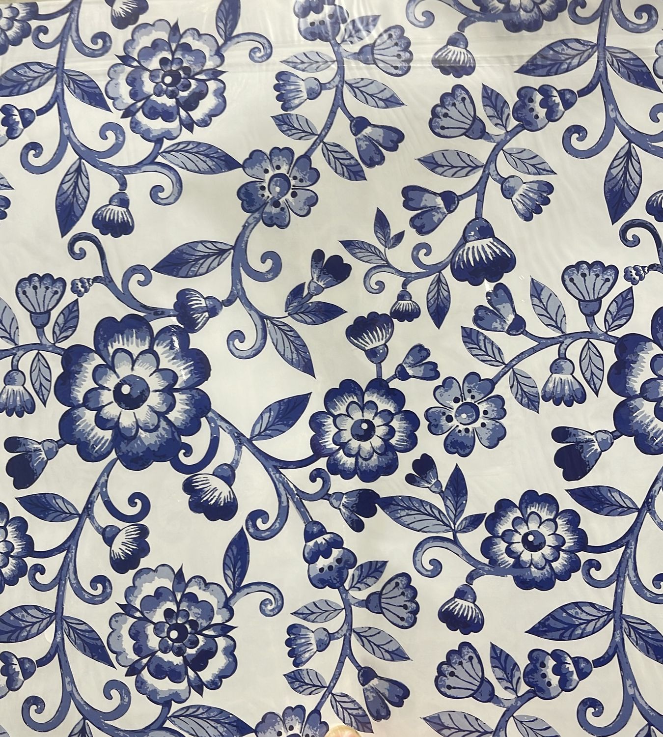 Blue flower print large gift wrap