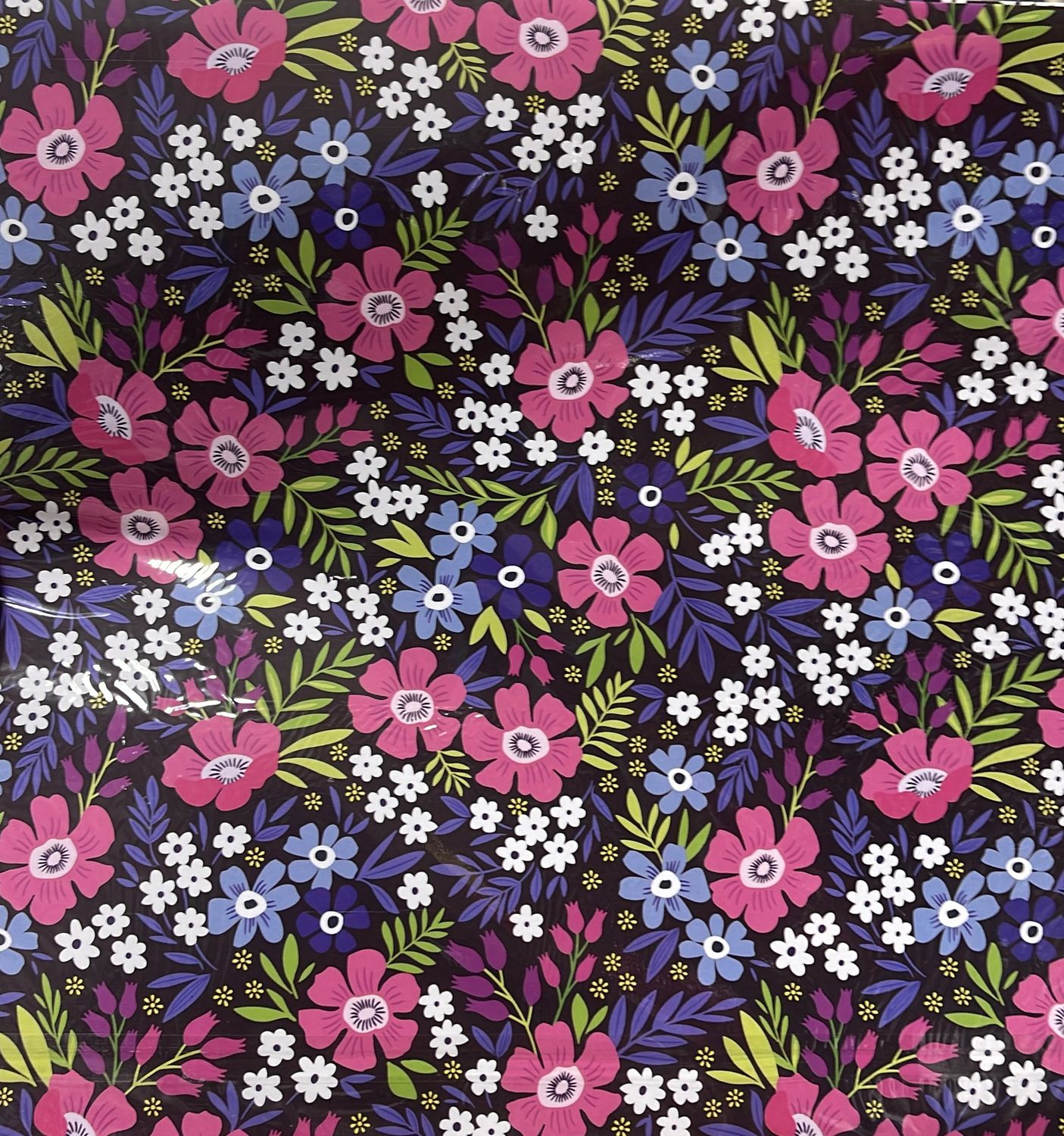 Garden flower print gift wrap