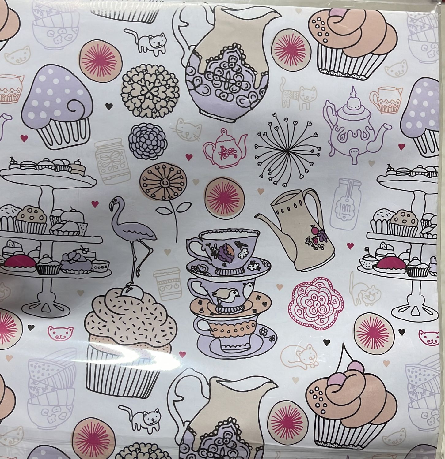 flower print gift wrap