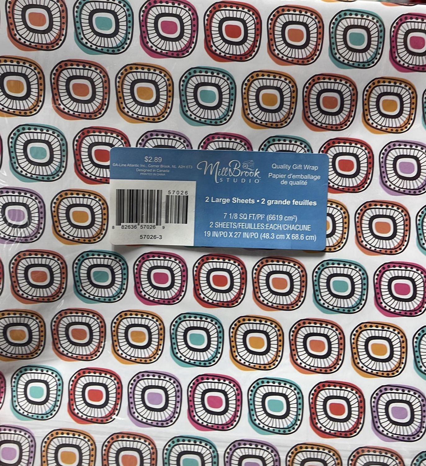 square print gift wrap
