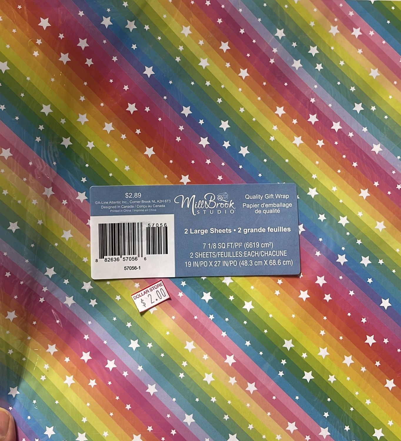 Rainbow print gift wrap