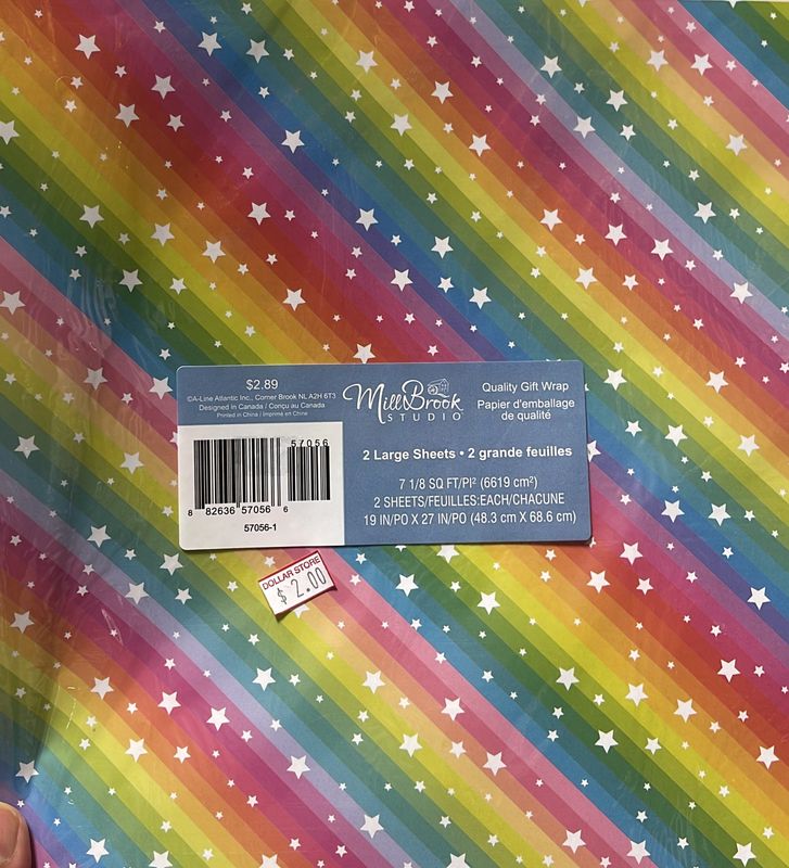 Rainbow print gift wrap
