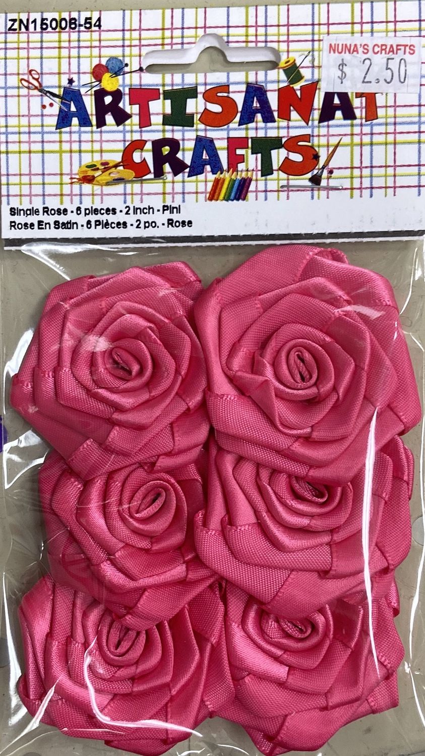 Ugarit: 6x 2&quot; Simple Pink Roses
