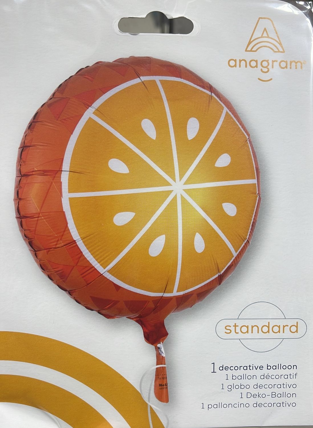 Anagram: 17&quot; Orange Slice Print Foil Balloon