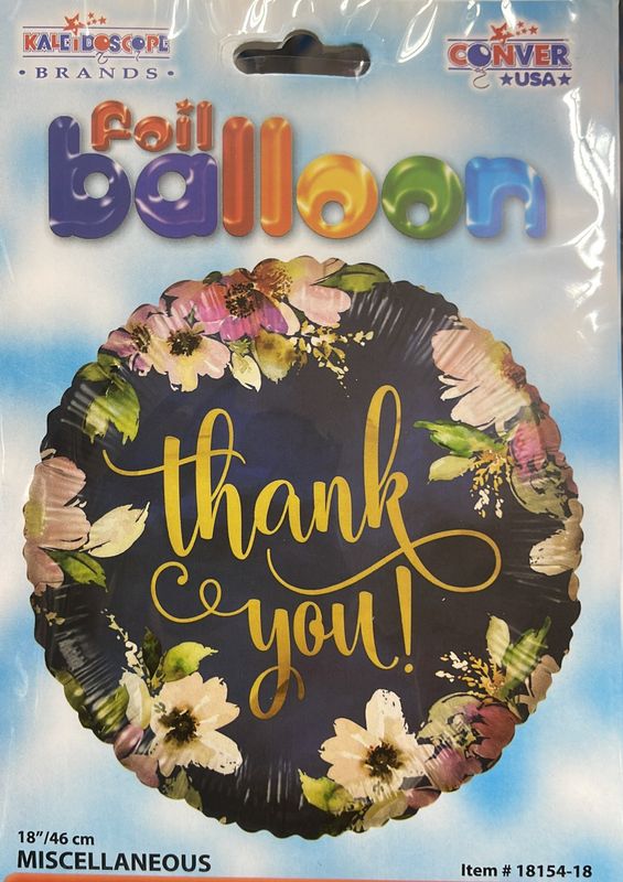 18&quot; Floral &quot;Thank You&quot; Print Foil Balloon