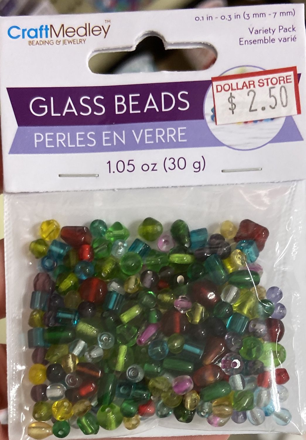 MultiCraft: Glass Beads 1.05oz Variety pk Glam Mix