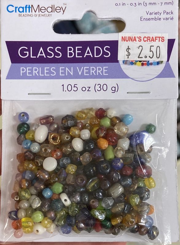 MultiCraft: Glass Beads 1.05oz Variety pk - Jewel Mix