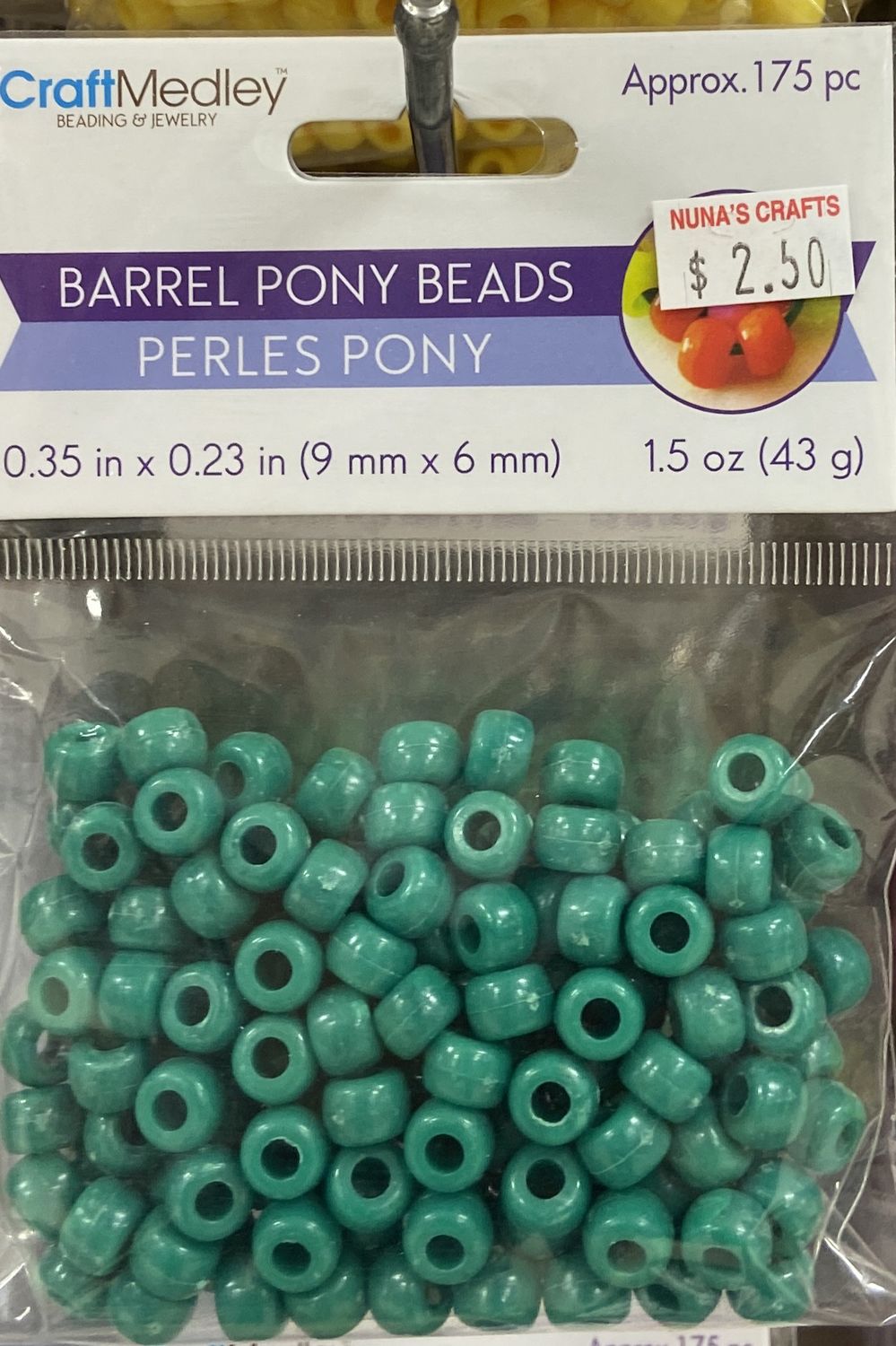 Kelly Green Barrel Poney Beads 0.35inx0.23in approx.175