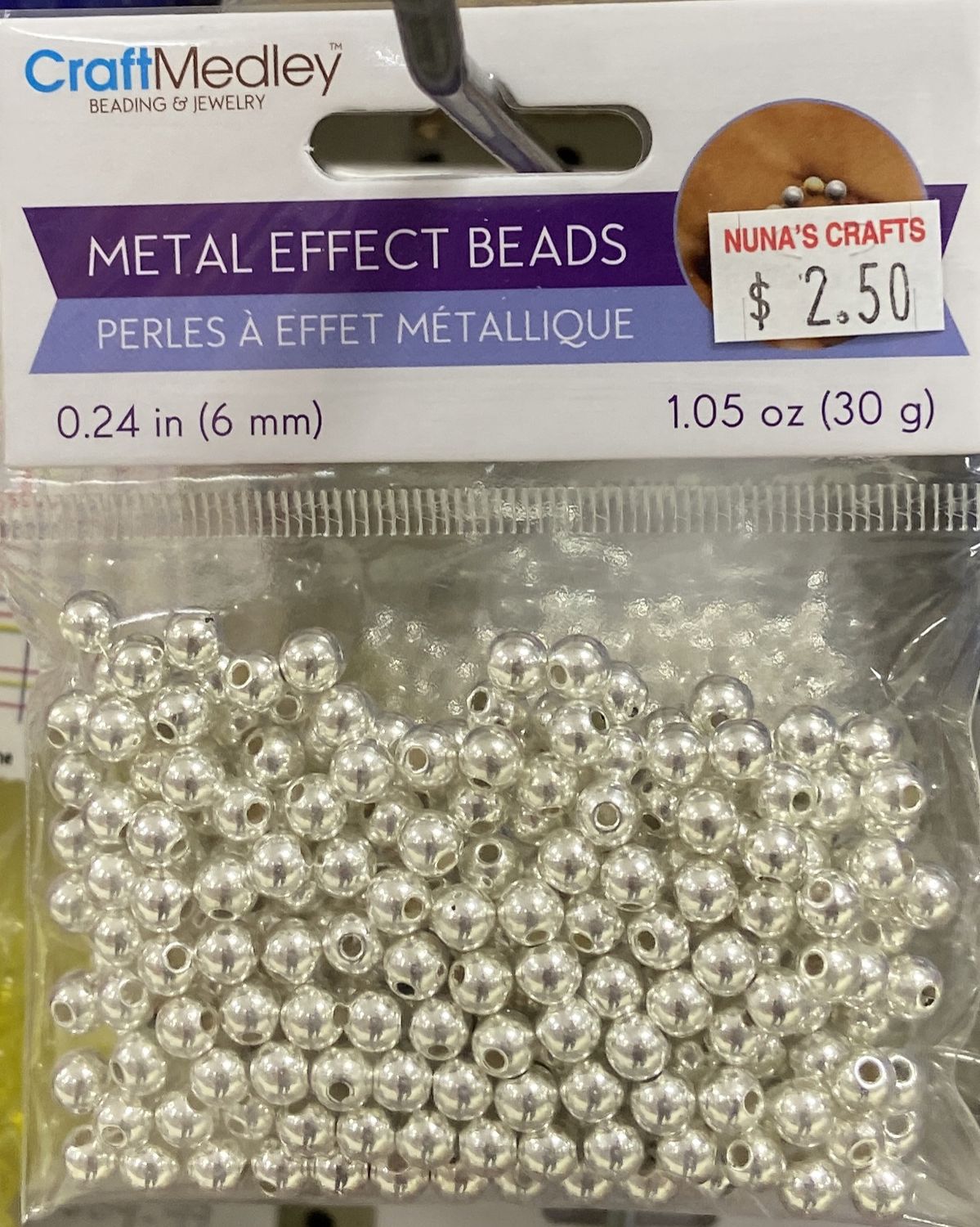 MultiCraft: Silver 0.24&quot; x 30g Metal Effect Beads