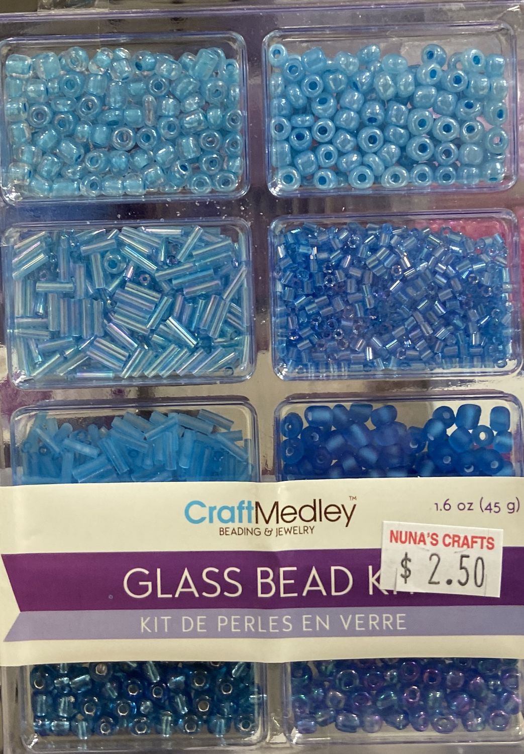 CraftMedley: Glass Bead Kit 1.6oz The Blues
