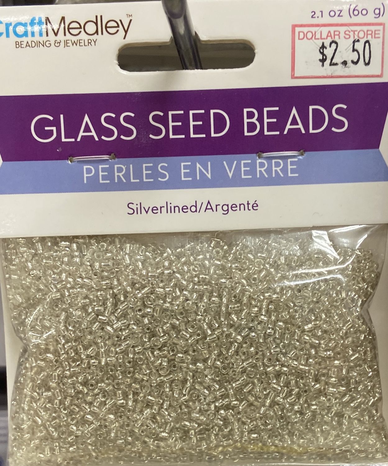 MultiCraft: Crystal Silverlined Glass Seed Beads 2.10z (60g)