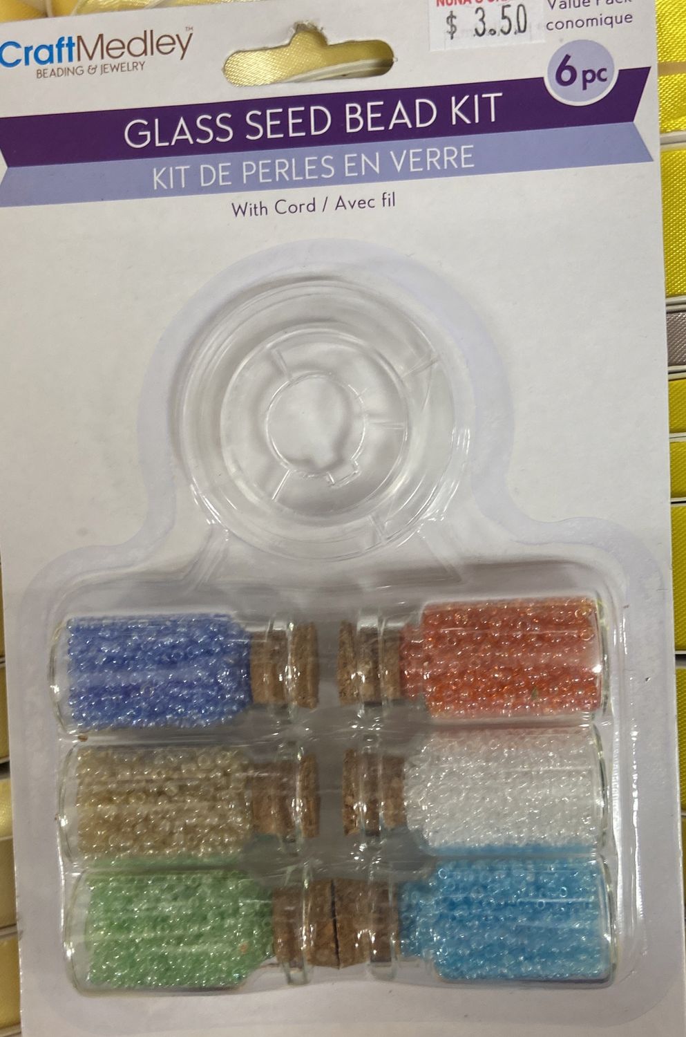 MultiCraft: Glam - Glass Seed Bead Kits (6pc w/cord)
