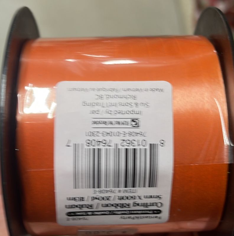 orange curling ribbon