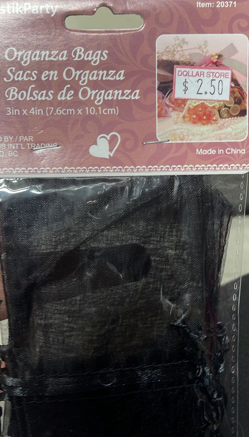 Siu&amp;Sons: 4x Organza Bag (Black) #20371