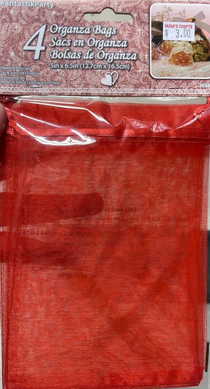Siu&amp;Sons: 4x Organza Bags (Red) #20367
