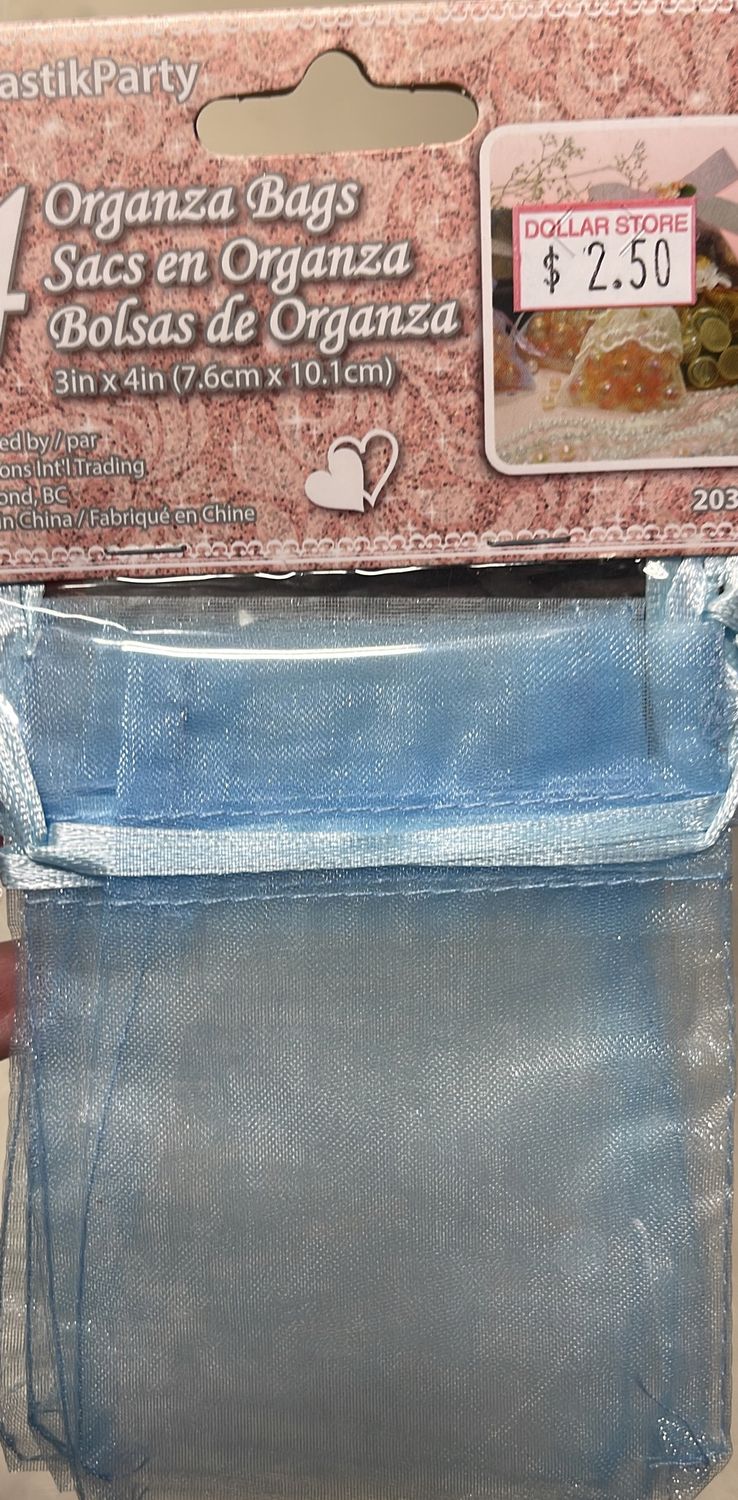 Siu&amp;Sons: 4x Organza Bag (Light Blu) #20364