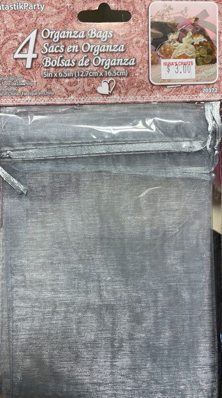 Siu&amp;Sons: 4x Organza Bags (Grey) #20373