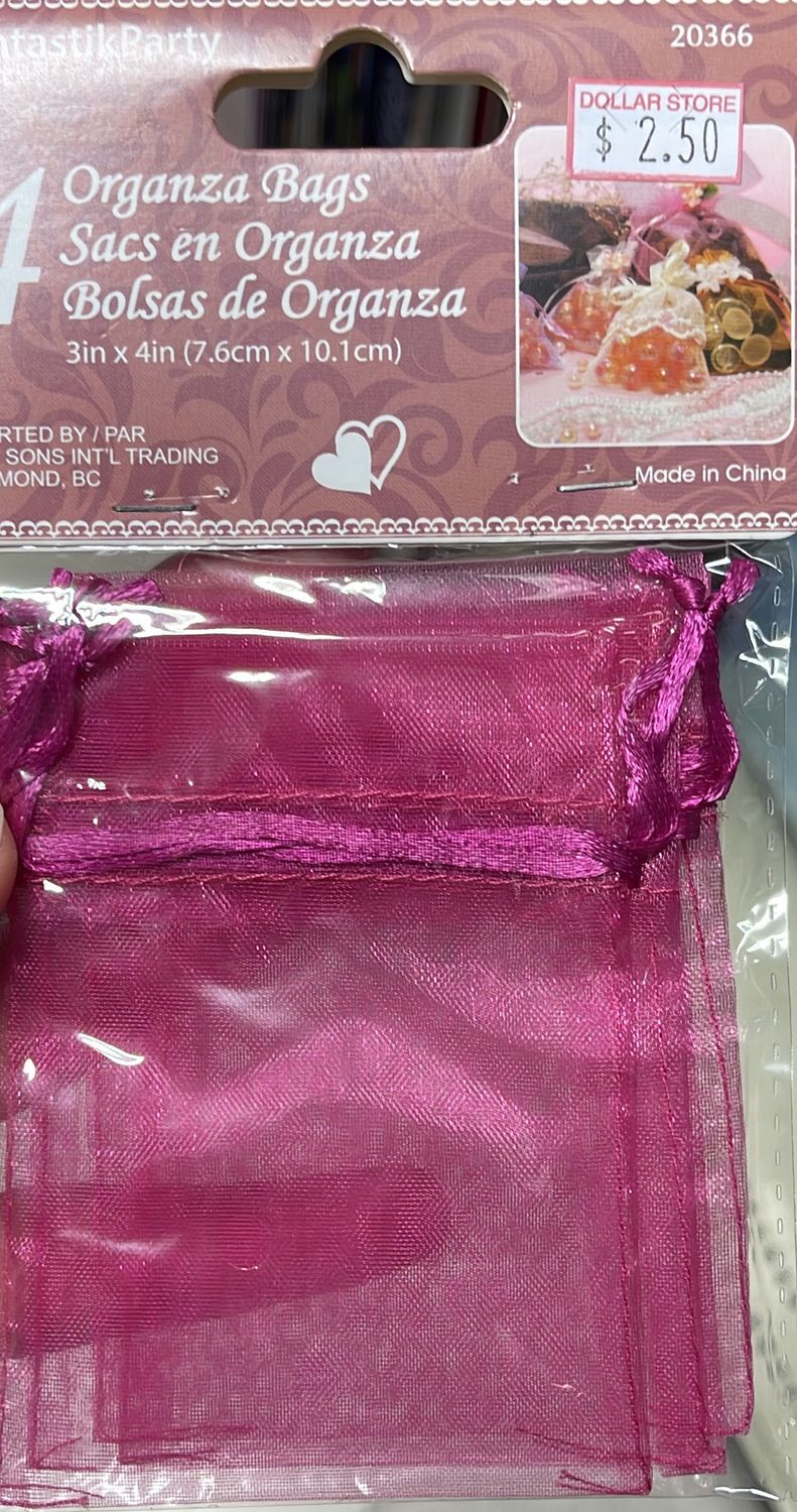 Siu&amp;Sons: 4x Organza Bag (Magenta) #20366