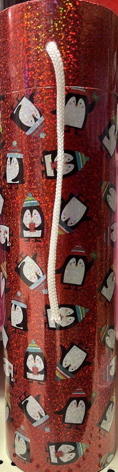 Penguin print wine bottle box