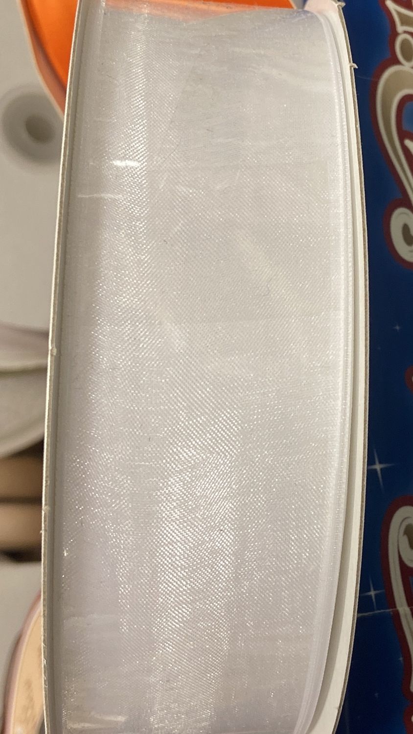 1 1/2&quot; x 100yds White Ribbon