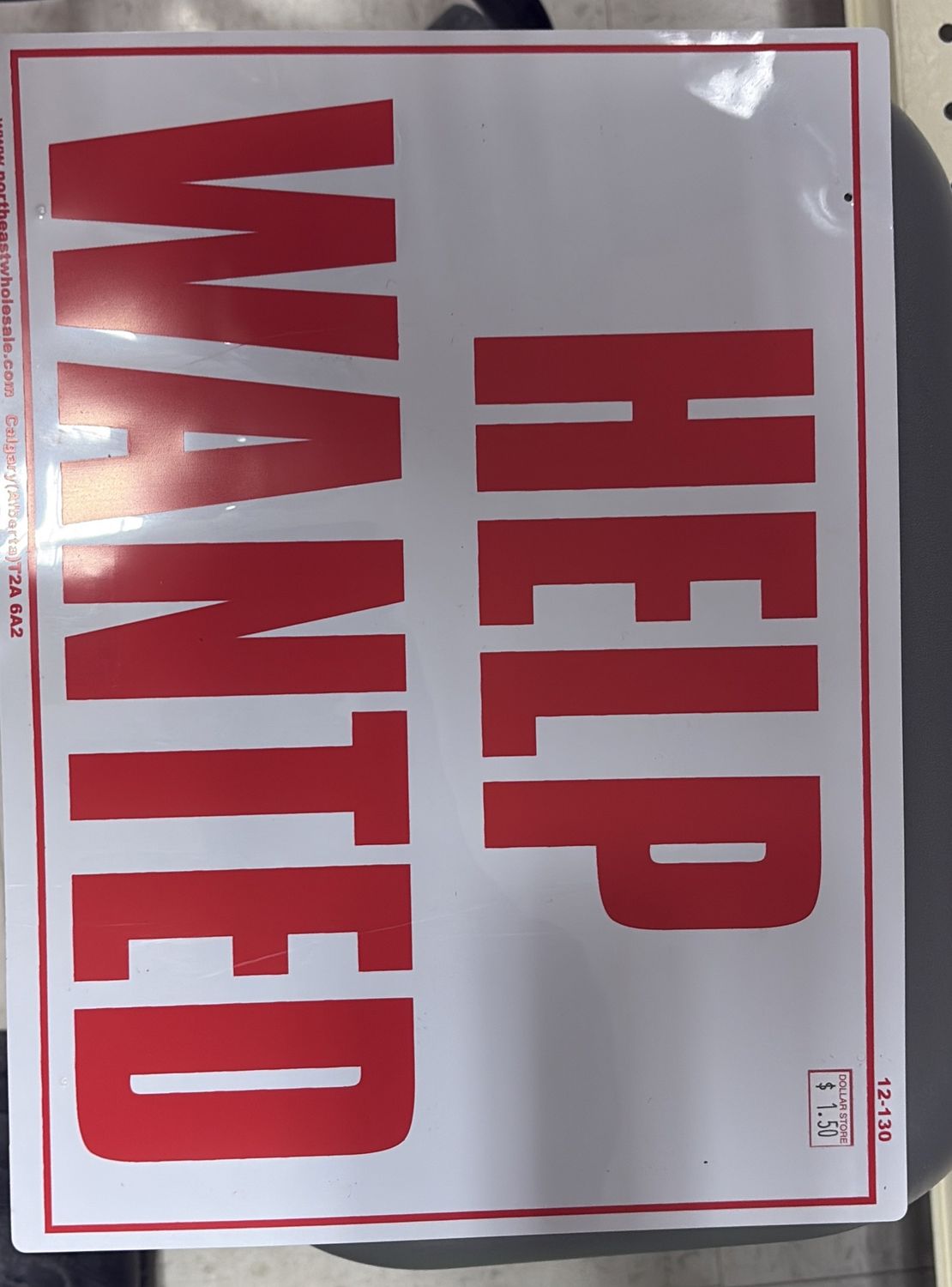 Help wanted sign