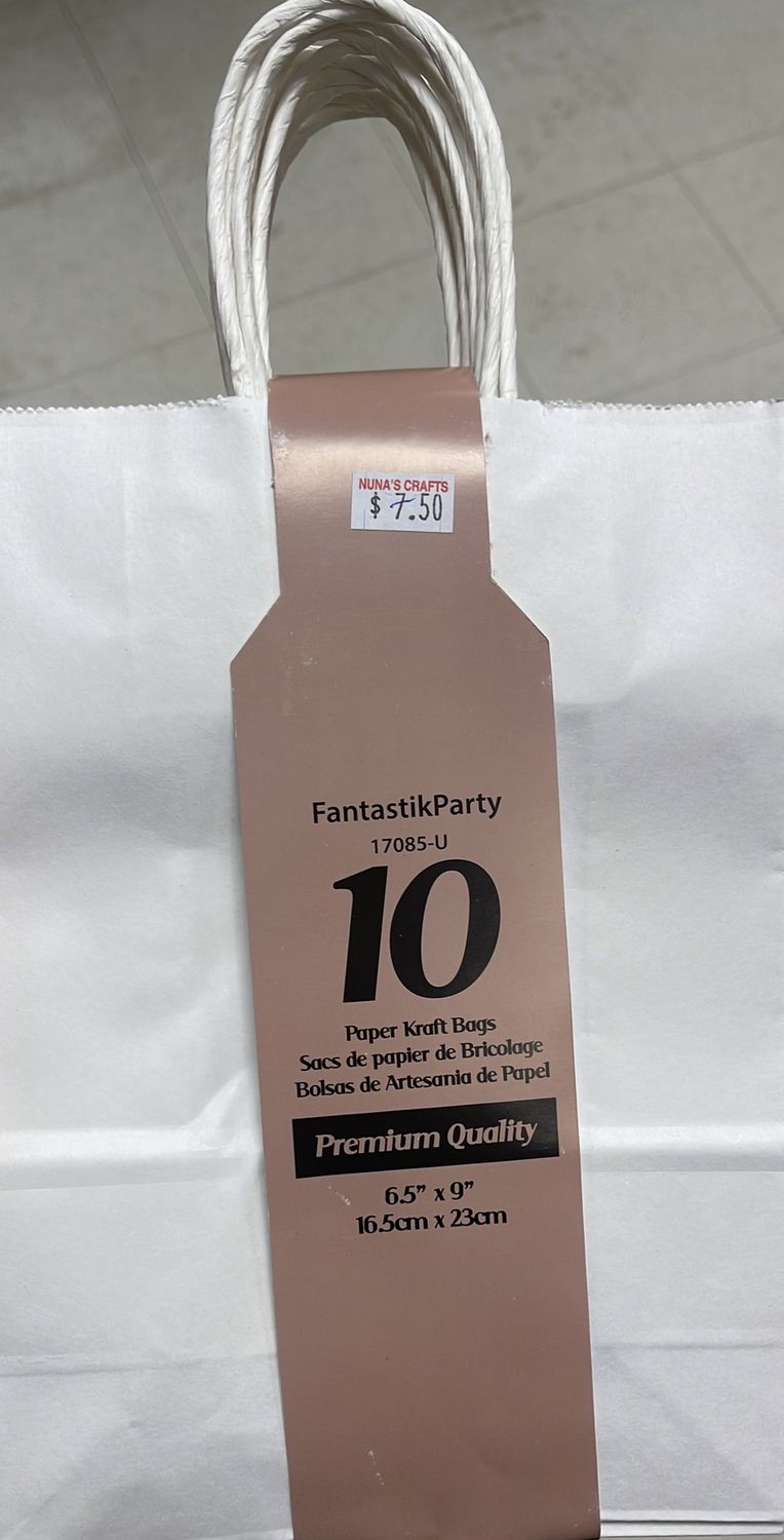 10CT SOLID COLOR FAVOR BAG, WHITE