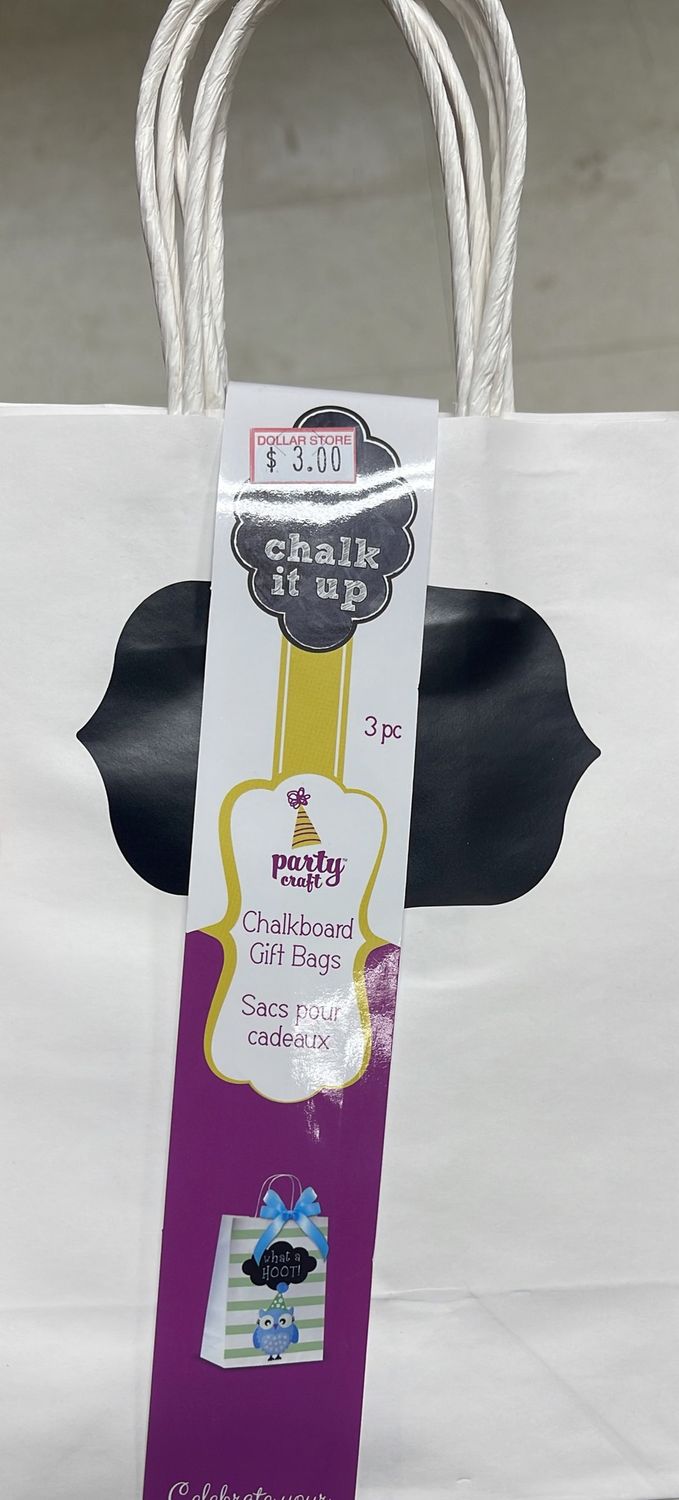MultiCraft: White Chalkboard Gift Bag #PC402A