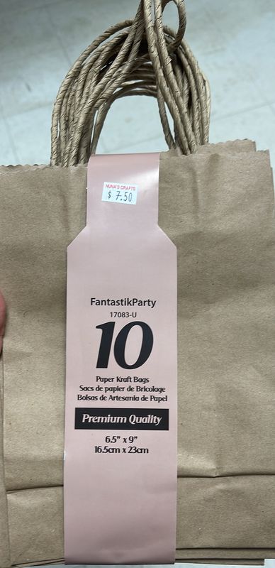 10CT KRAFT FAVOR BAGS, NATURAL