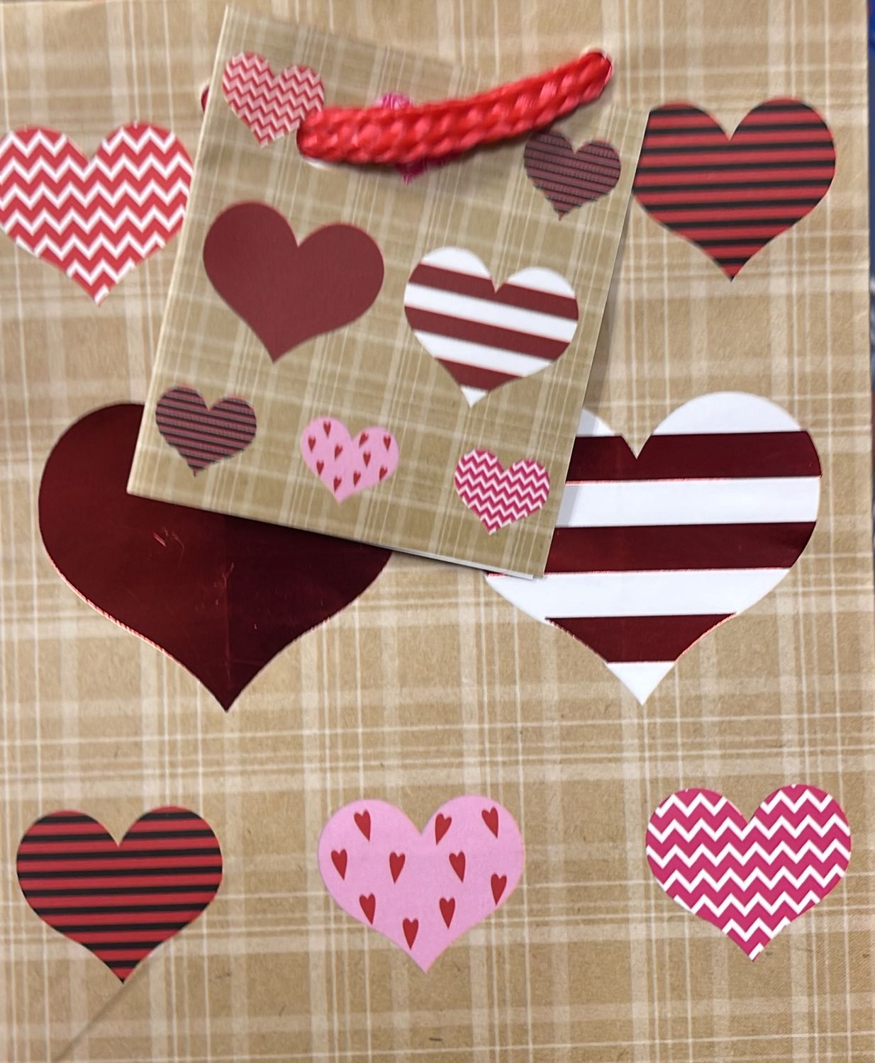 heart print gift bag