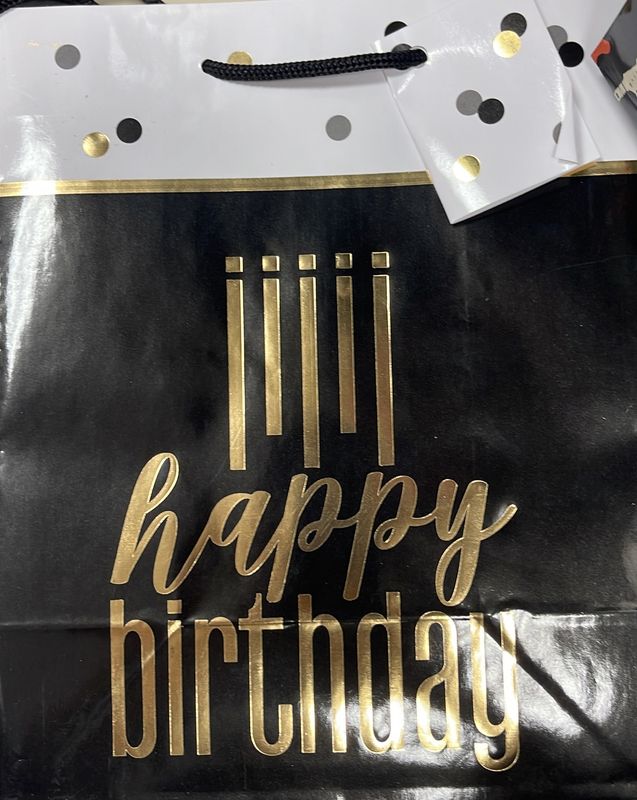 happy birthday black gift bag