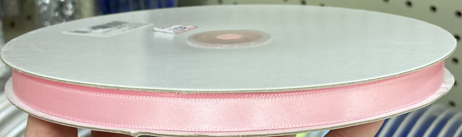 Lights Pink Satin Ribbon 3/8&quot; x 100yds