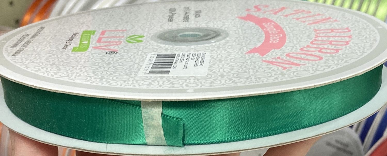 Green Satin Ribbon 5/6&quot; x 100yds