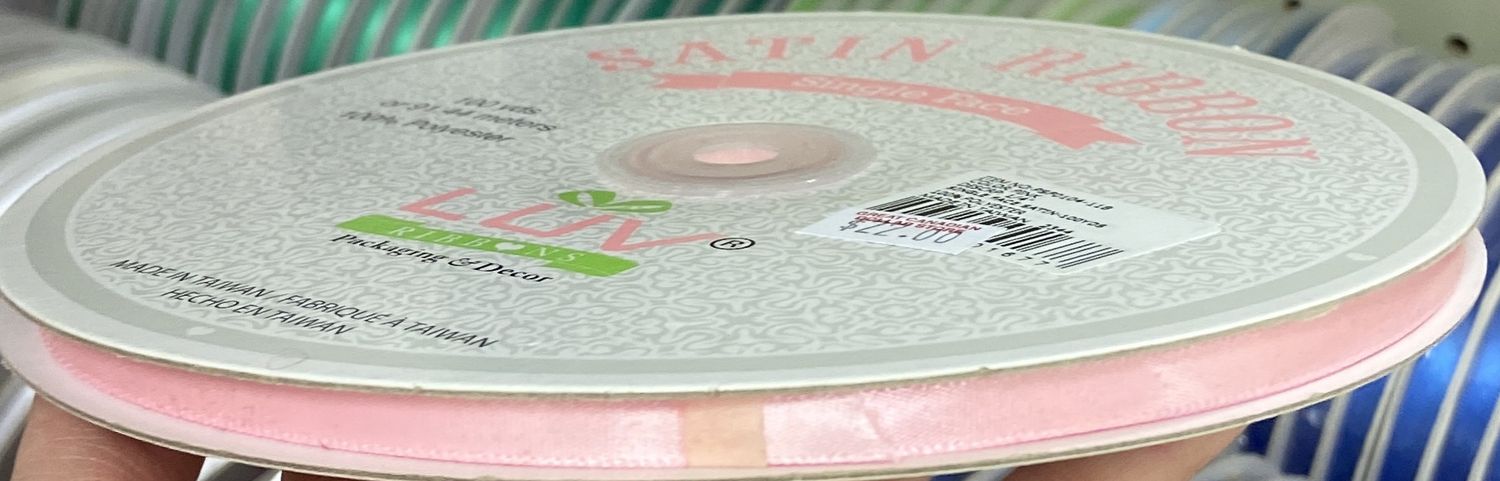 Light Pink Satin Ribbon 1/4&quot; x 100yds