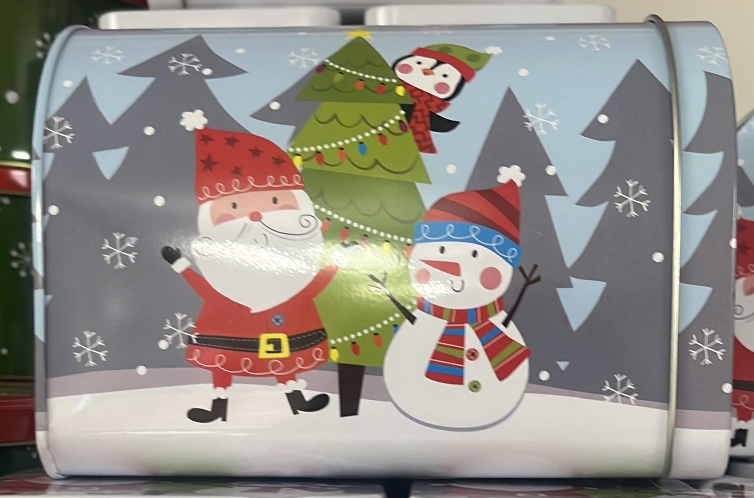 Mailbox Tin (Snowmen w/ santa)