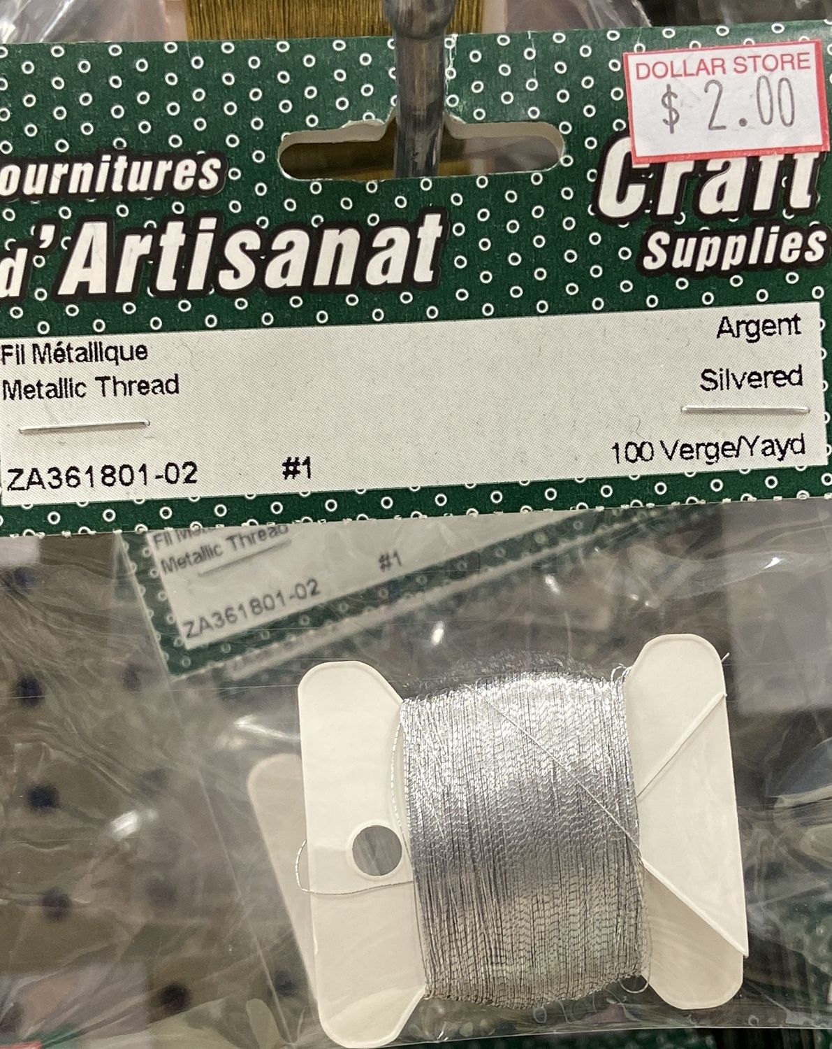 Ugarit: #1 Silver Metallic Thread x100yds