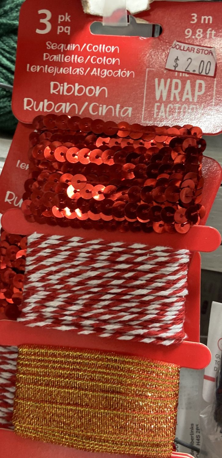 The Wrap Factory: 3x Sequin/Cotton Ribbon