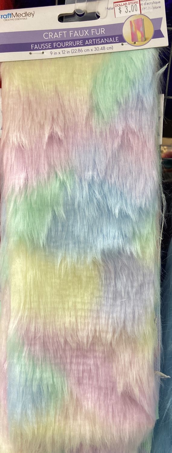CraftMedley: Pastel Blend Craft Faux Fur 9&quot;x12&quot;