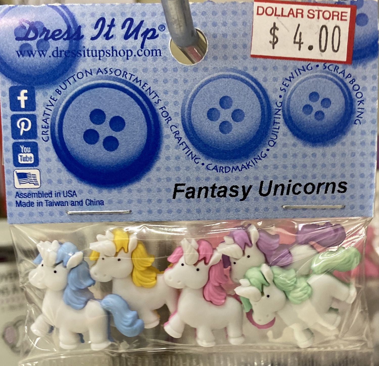 Dress It Up: “Fantasy Unicorns” Buttons