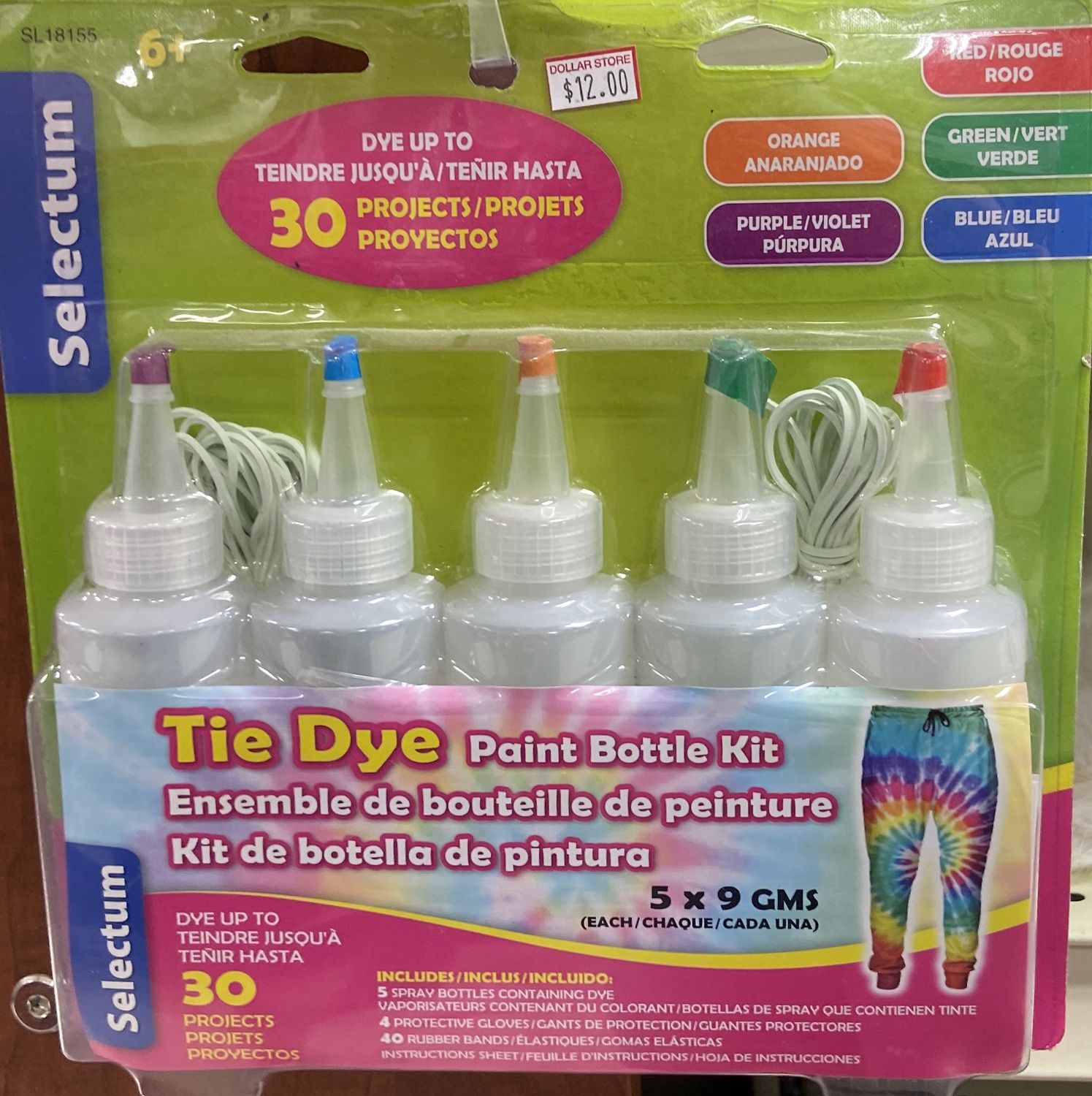 Selectum: 5 Color Tye Dye Paint Bottle Kit