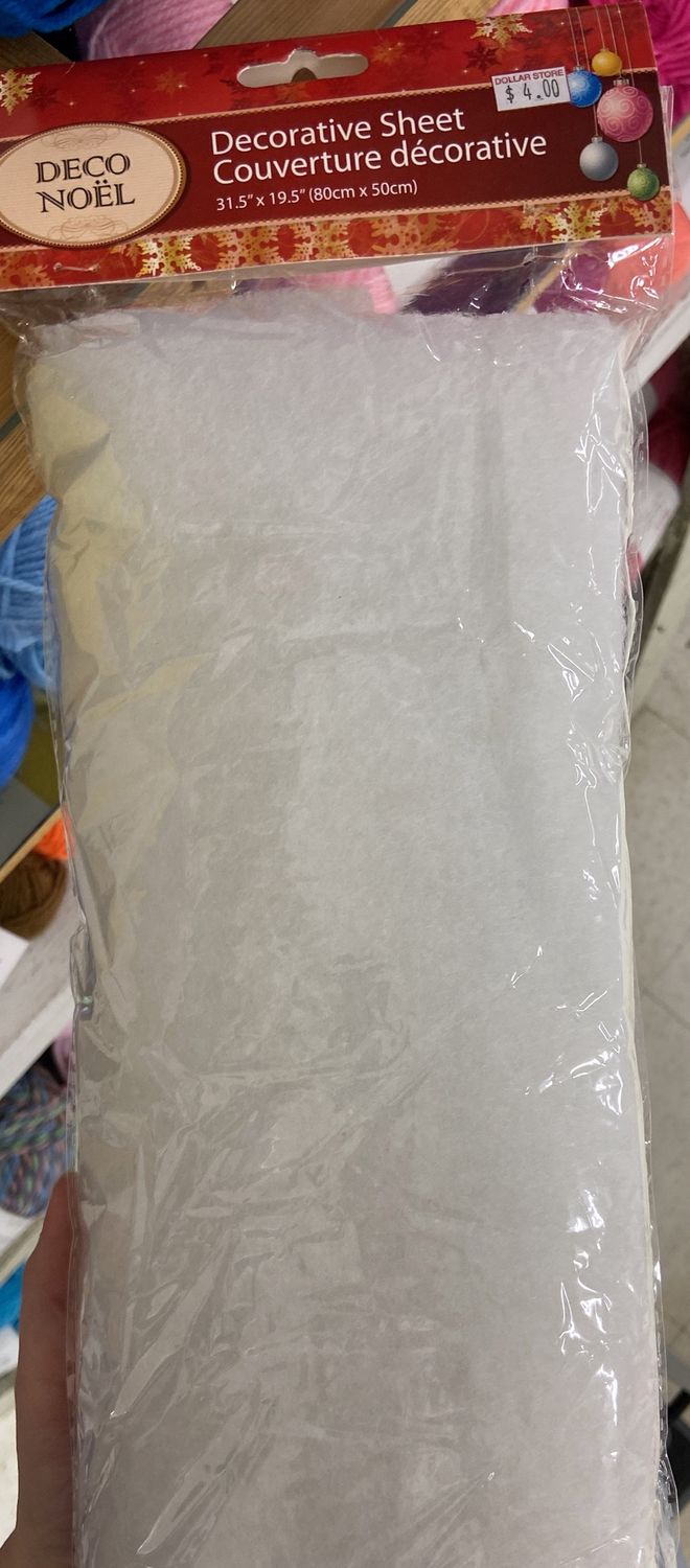 Deco Noel: Snow Decorative Sheet 31.5&quot; x 19.5&quot;