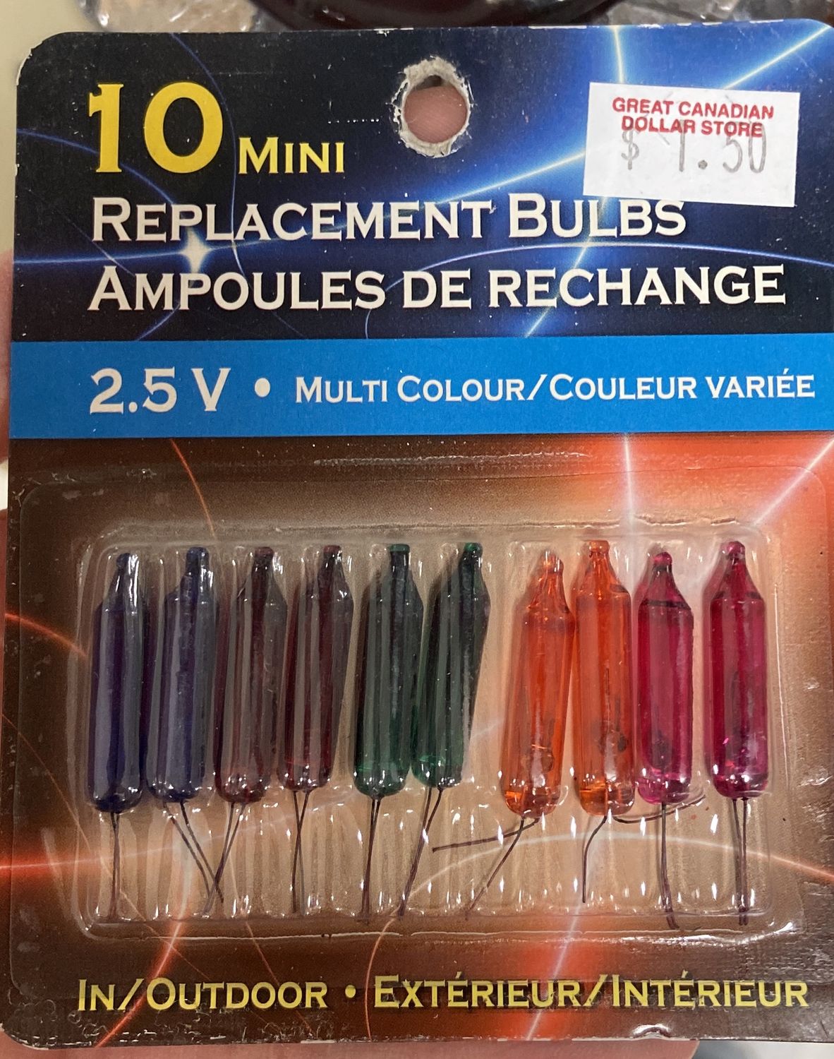 10x Mini Multicolor Replacement Bulbs