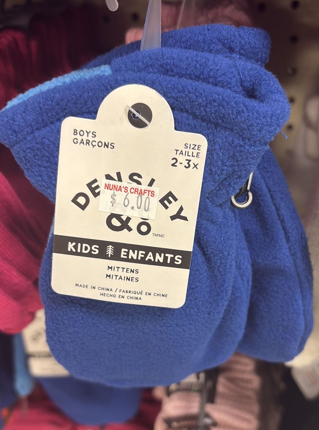 Boys kids mittens blue