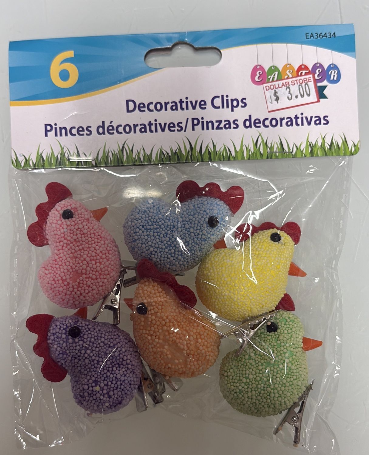6 decorative clips