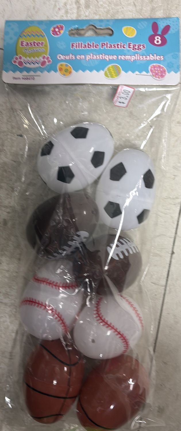 Fillable plastic eggs 8 pcs