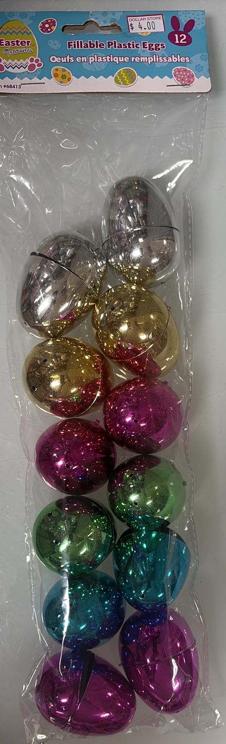 Fillable plastic eggs