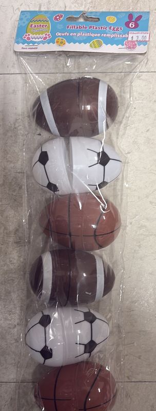 Fillable plastic eggs 6 pcs